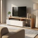 MISTIE - porta tv anta decorata moderno minimal in legno