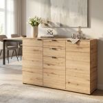 ONE - credenza moderna con 3 ante e 2 cassetti