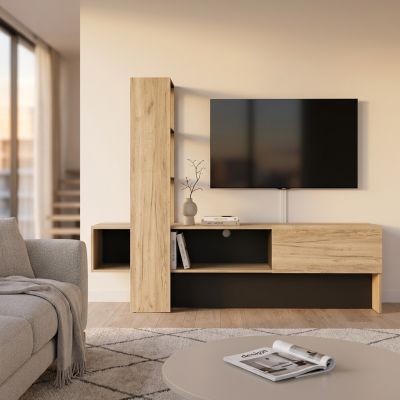 DODO - porta tv moderno colore rovere con un'anta