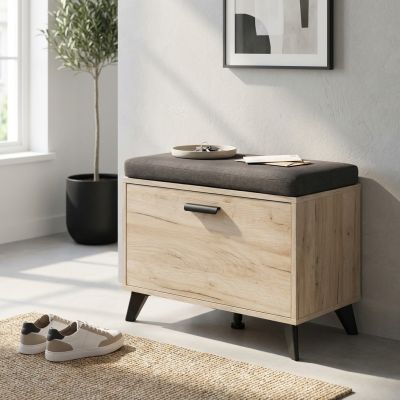 DODO - armadietto per ingresso con cuscino colore rovere