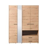 ESSENZA - armadio 4 ante 2 cassetti con specchio