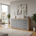 ELLIE - madia due ante quattro cassetti moderna