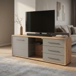 ELLIE - porta tv un anta tre cassetti moderno minimal in legno
