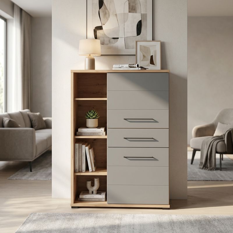 JADDIE - credenza due ante un cassetto moderno in legno