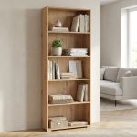 MADDIE - libreria cinque ripiani moderno minimal in legno