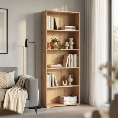 MADDIE - libreria cinque ripiani moderno minimal in legno