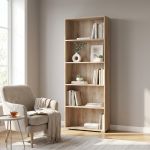 MADDIE - libreria cinque ripiani moderno minimal in legno