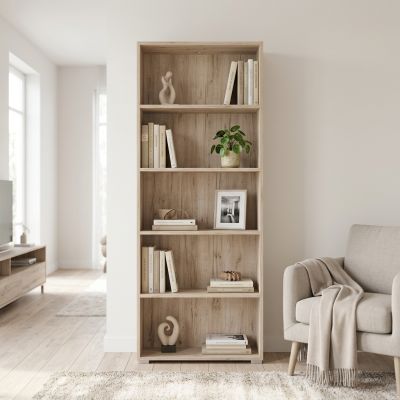 MADDIE - libreria cinque ripiani moderno minimal in legno