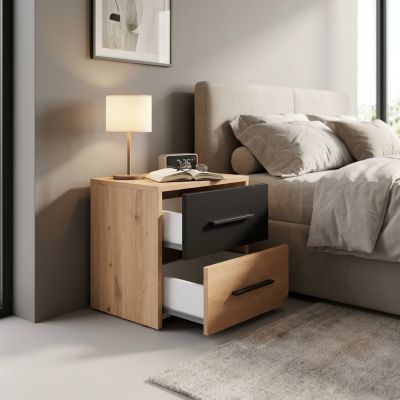 CADDIE - comodino due cassetti moderno minimal in legno