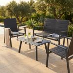 EXSILIUM - salotto da giardino 4 posti in alluminio