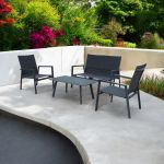 EXSILIUM - salotto da giardino 4 posti in alluminio