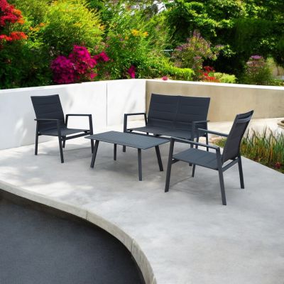 EXSILIUM - salotto da giardino 4 posti in alluminio