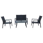 EXSILIUM - salotto da giardino 4 posti in alluminio