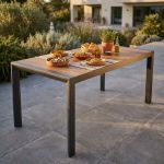 BEN - tavolo da giardino in alluminio con piano in ceramica