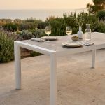 BEN - tavolo da giardino in alluminio con piano in ceramica