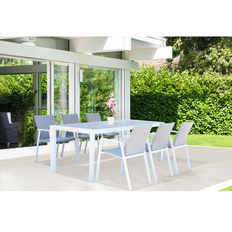 BEN - tavolo da giardino in alluminio con piano in ceramica