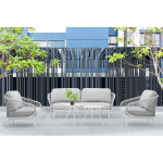 WAVEL - salotto da giardino in alluminio e corda 5 posti