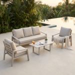 PERCY - salotto da giardino in alluminio 5 posti