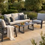 PERCY - salotto da giardino in alluminio e corda 5 posti