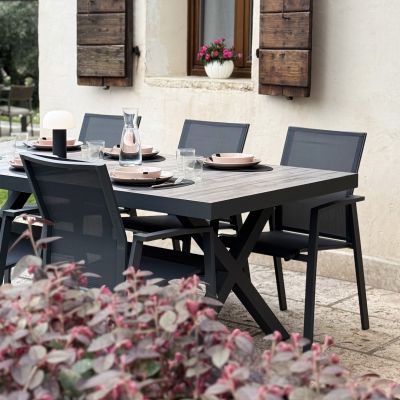 MACCAI - tavolo da giardino in alluminio e gres