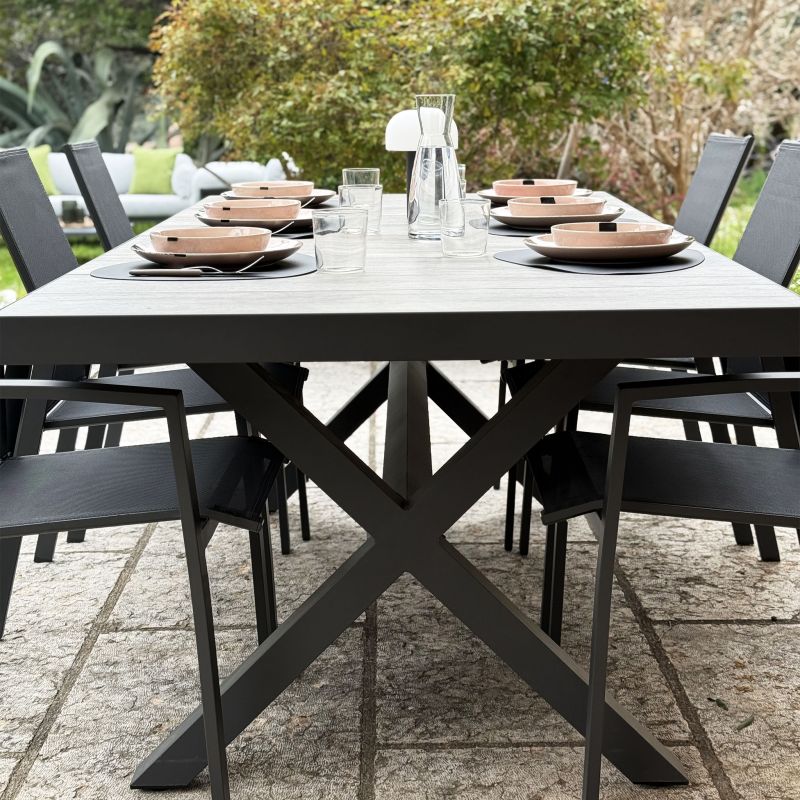 MACCAI - tavolo da giardino in alluminio e gres