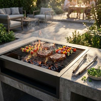 GRIGLIA - griglia in acciaio per barbecue DIABLO e PIROS 3 e 5 fuochi