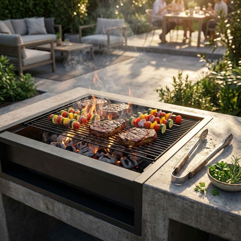 GRIGLIA - griglia in acciaio per barbecue DIABLO e PIROS 3 e 5 fuochi