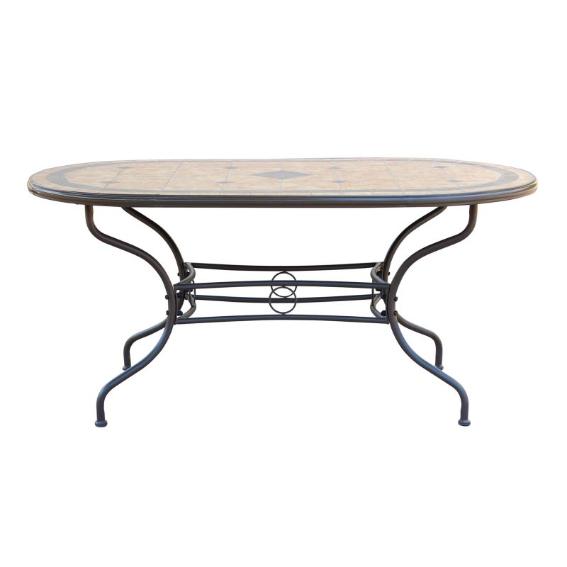 VENTUS - tavolo da giardino in ferro con piano in mosaico 90 x 160