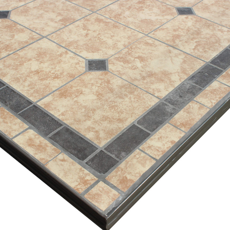 VENTUS - tavolo da giardino in ferro con piano in mosaico 90 x 160 rettangolare