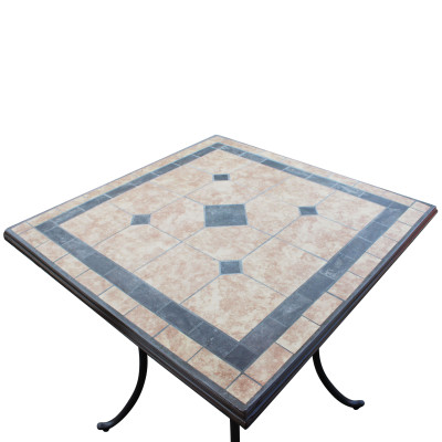VENTUS - tavolo da giardino in ferro con piano in mosaico 80 x 80