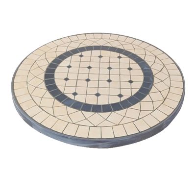 VENTUS - tavolo da giardino in ferro con piano in mosaico Ø 90