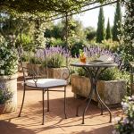 VENTUS - poltrona da giardino in ferro completa di cuscino schienale classico