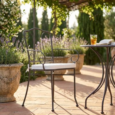 VENTUS - poltrona da giardino in ferro completa di cuscino schienale classico