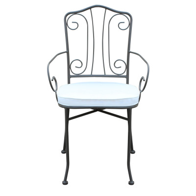 VENTUS - poltrona da giardino in ferro completa di cuscino schienale classico