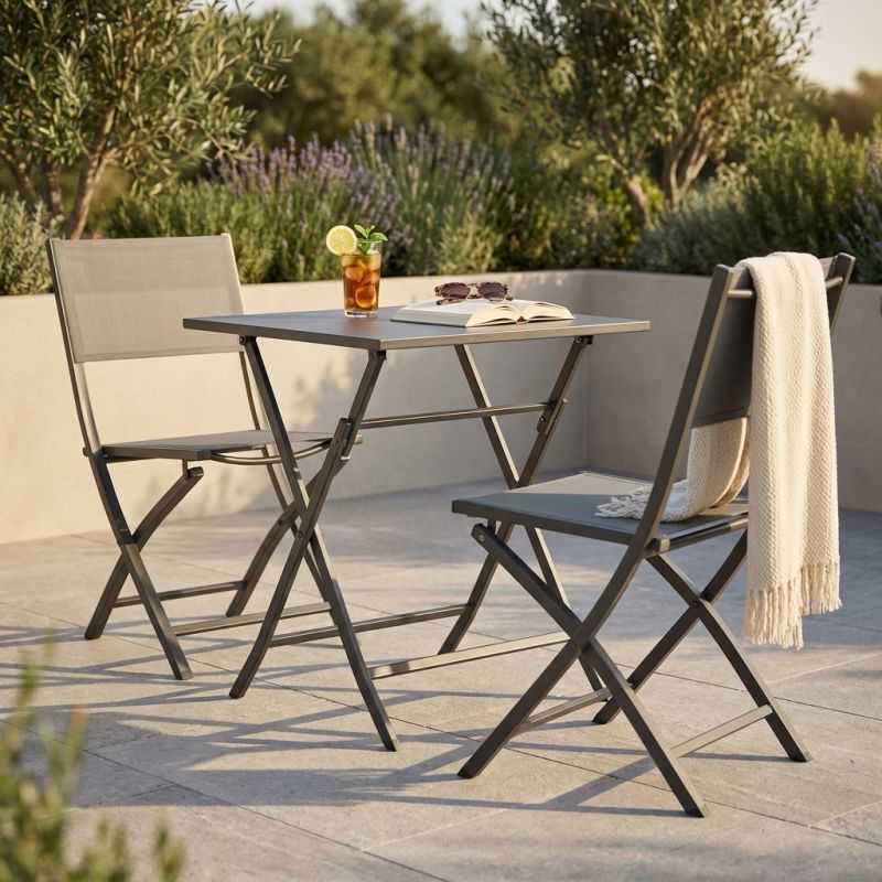 GAJA - sedia da giardino in alluminio e textilene pieghevole salvaspazio