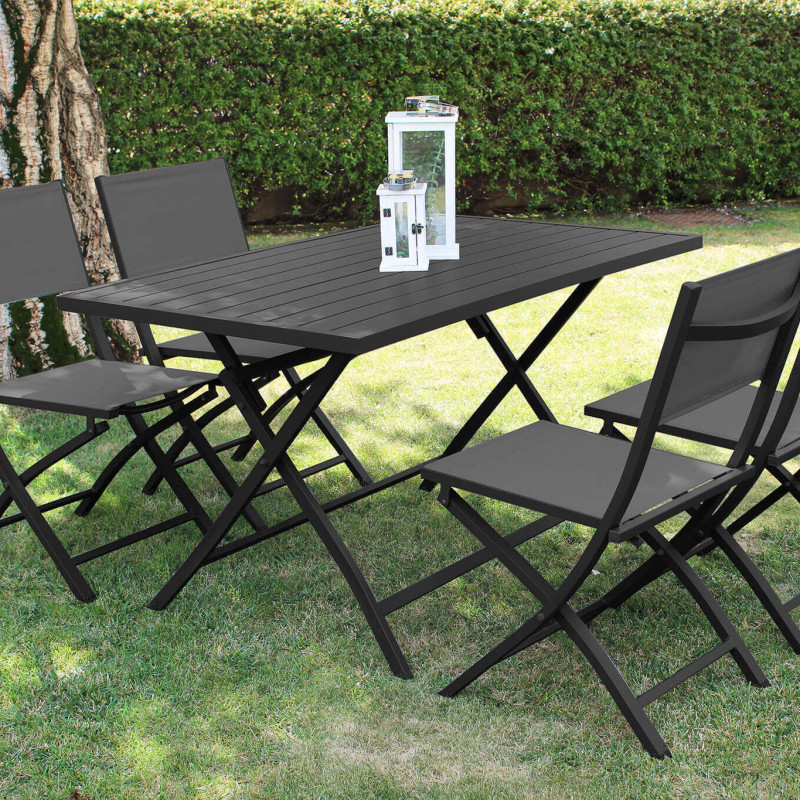 GAJA - sedia da giardino in alluminio e textilene pieghevole salvaspazio