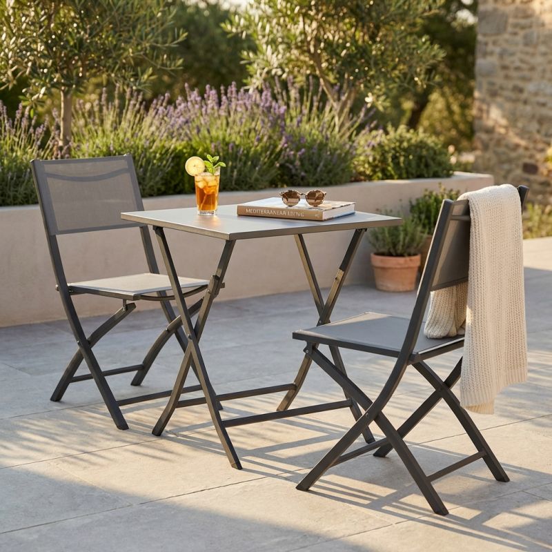 GAJA - sedia da giardino in alluminio e textilene pieghevole salvaspazio