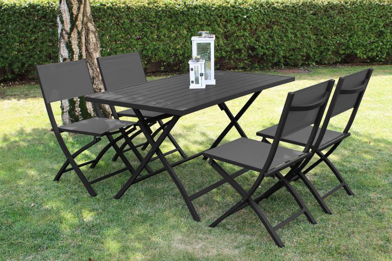ABELUS - tavolo da giardino pieghevole salvaspazio in alluminio