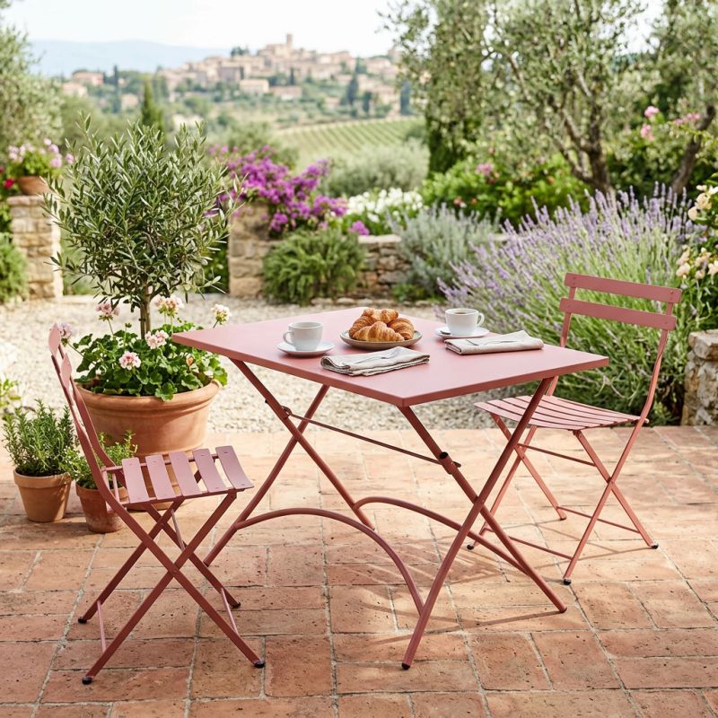 ROMANUS - tavolo in acciaio pieghevole da esterno