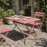 ROMANUS - tavolo in acciaio pieghevole da esterno