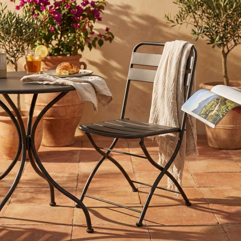 ROMANUS - sedia da giardino pieghevole salvaspazio in ferro