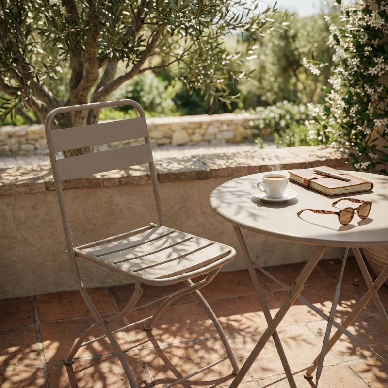 ROMANUS - sedia da giardino pieghevole salvaspazio in ferro