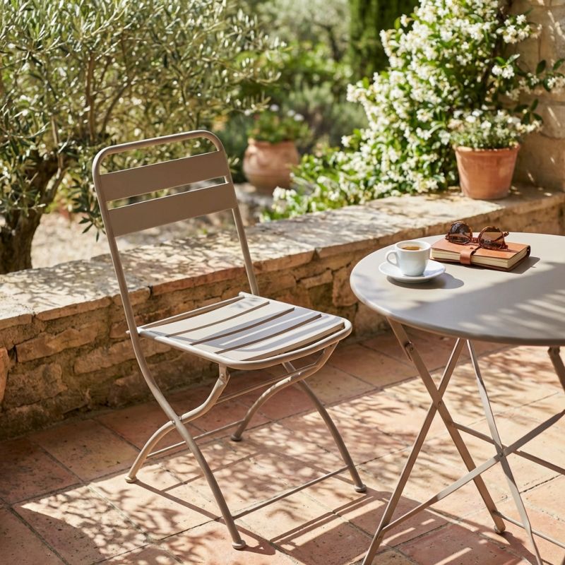 ROMANUS - sedia da giardino pieghevole salvaspazio in ferro