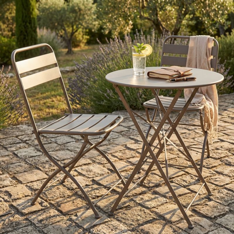 ROMANUS - sedia da giardino pieghevole salvaspazio in ferro