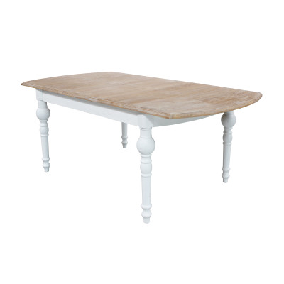 CROSS - tavolo vintage allungabile in legno con piano stondato
