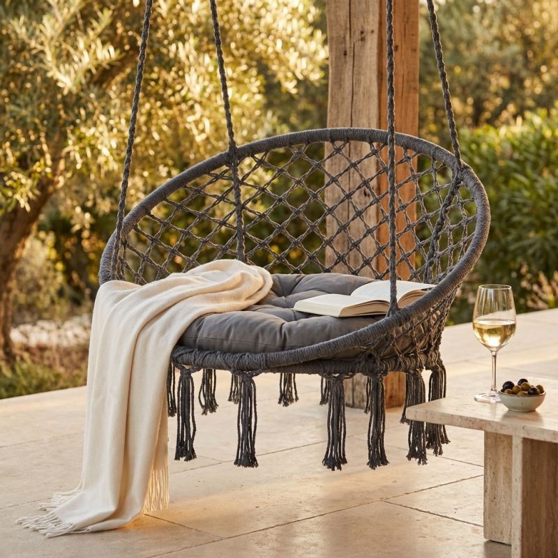 GREDY - sedia sospesa rotonda cm tondo 80/60x120 h