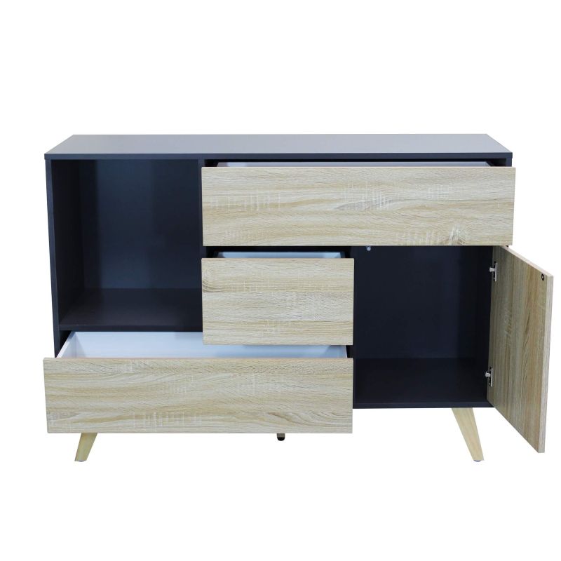 TETLIS - madia moderna con tre cassetti e un anta,6 h