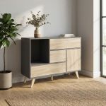 TETLIS - madia moderna con tre cassetti e un'anta