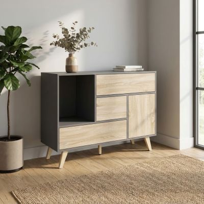 TETLIS - madia moderna con tre cassetti e un'anta