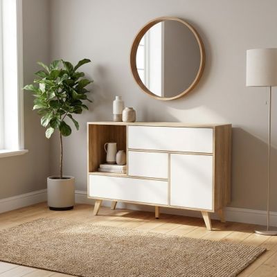 TETLIS - madia moderna con tre cassetti e un'anta